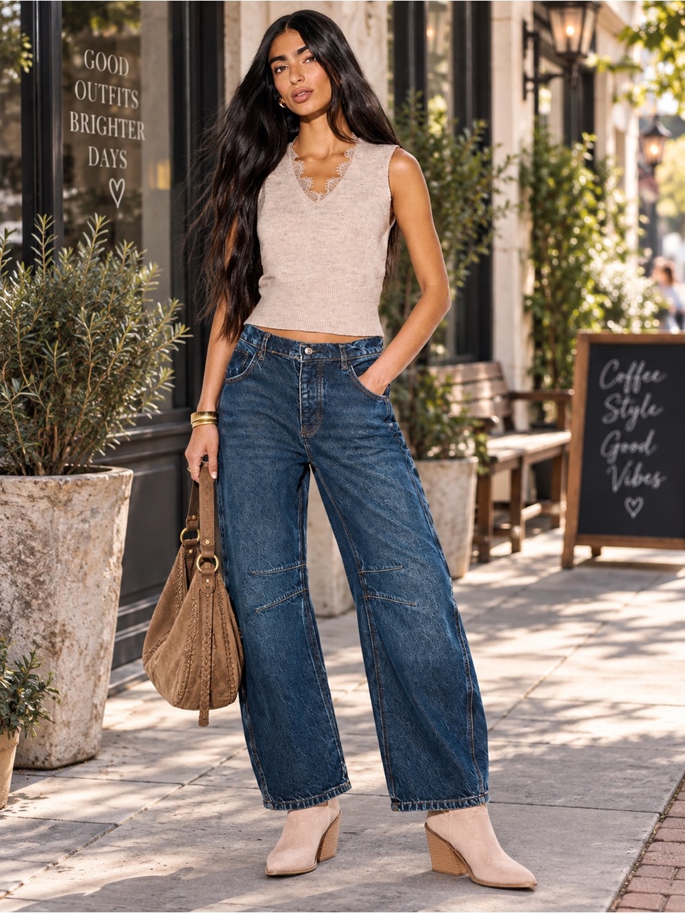 We The Free Good Luck Barrel High Waist Jeans Button Fly Size 24